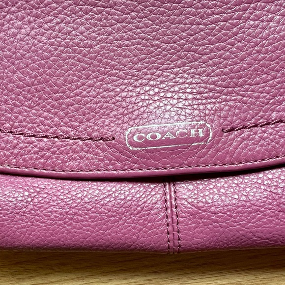 Coach Purple Pebbled Leather Clutch - Picture 7 of 15